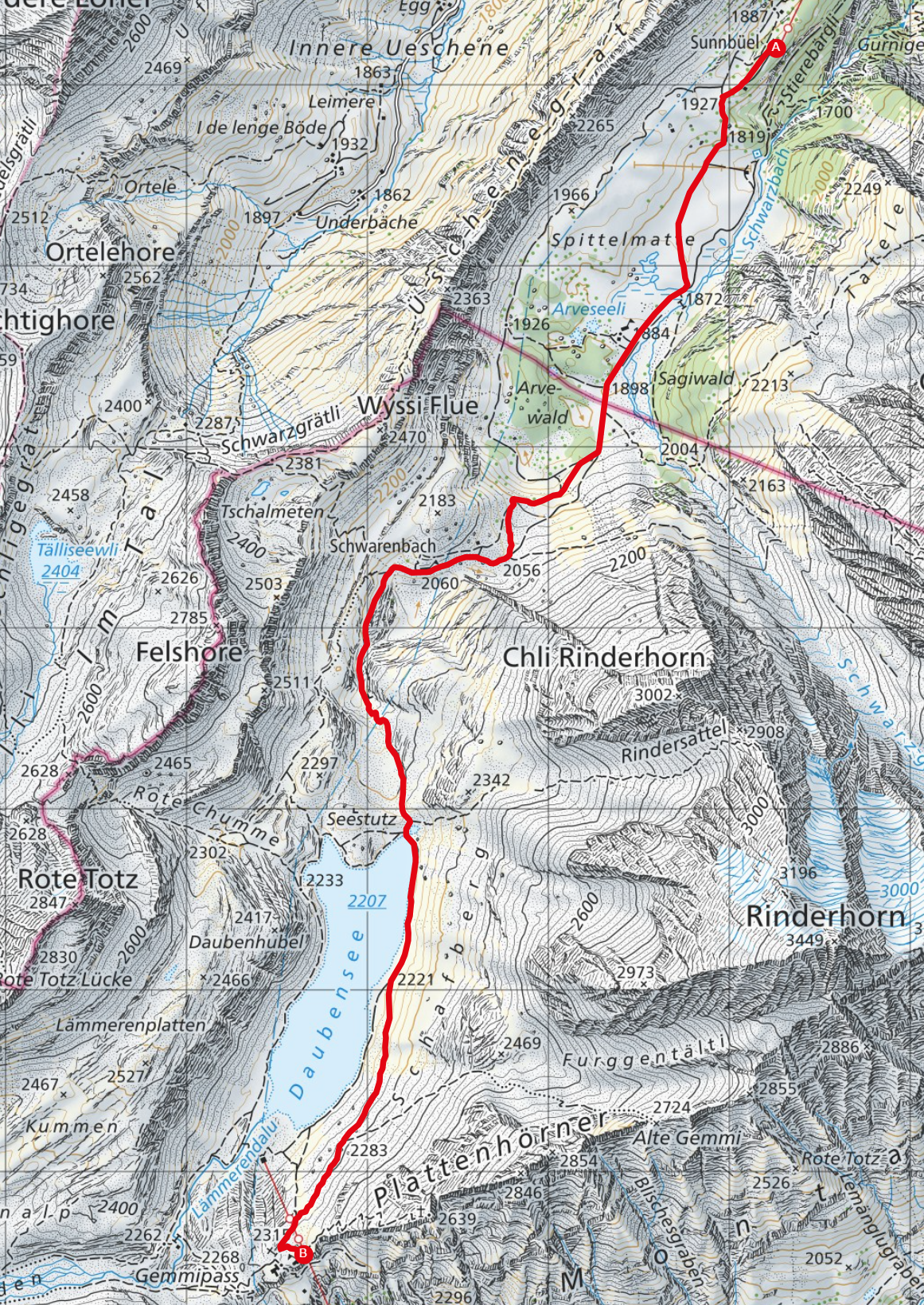 Wanderung Sunnbühl zum Gemmipass